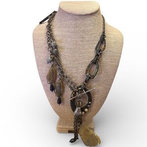 Treska Earth-Tone Boho Charm Necklace
